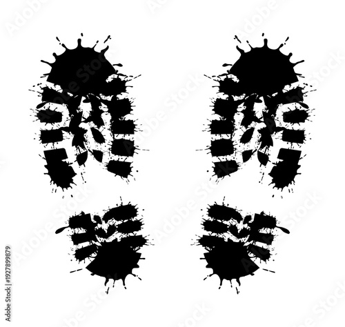 classic muddy dirty wet messy work boot footprints prints pair on transparent background vector image