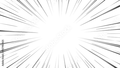 黒の中央の集中線のベクターの効果線