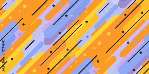 Abstract geometric background with diagonal stripes and scattered circles