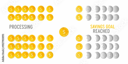 Visualizing financial progress coins transitioning from gold to silver