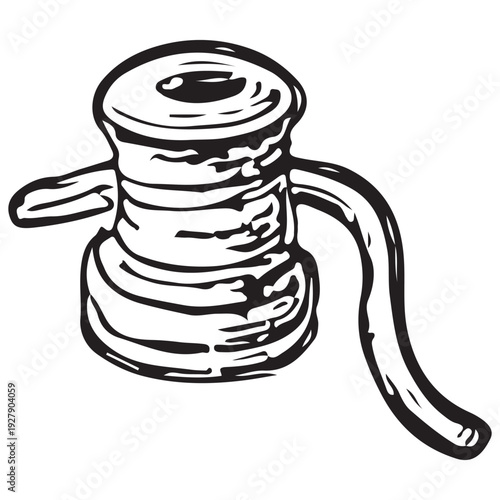 Camping Gas Canister Portable Stove Fuel Engraving Illustration