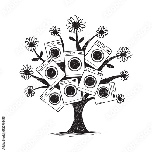 An elegant black and white illustration of a candelabra intertwined with roses and foliage high quality professional