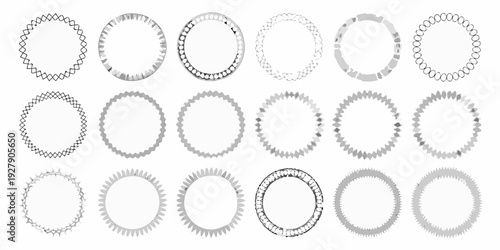 A series of circular chain link patterns with varying degrees of fill