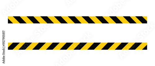 Warning Hazard Stripe Tape – Black Yellow Caution Safety Border Vector