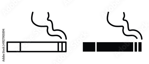 Cigarette Smoking Icons – Tobacco Smoke No Smoking Concept Vector Set