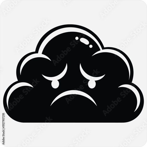 Sad cloud emoji with tears