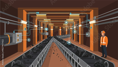 Industrial worker in a large factory.