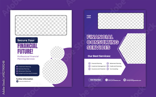 Financial Consulting Services Flyer Template for Corporate Business & Finance Advisor Promotion