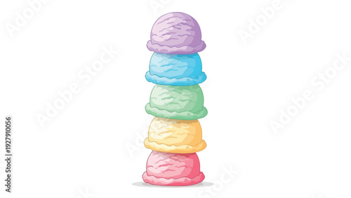 A stack of colorful plastic cups on a white background in a still life composition with pastel tones.