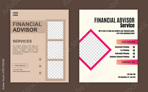 Financial Consulting Services Flyer Template for Corporate Business & Finance Advisor Promotion