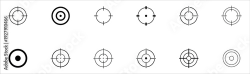 Target and aim icon set. accuracy focused sight icon. 