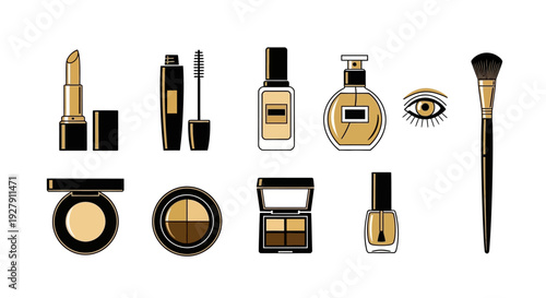 Collection of luxury makeup products.