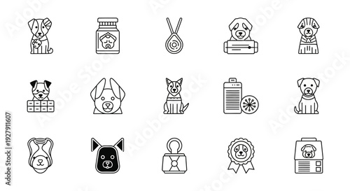 Dog Breed Icons and Symbols.