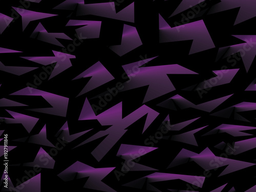 Background with abstract forged carbon fiber vector pattern with randomly arranged dark purple and black fragments, creating a modern and futuristic texture.	