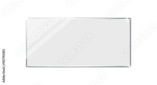 Glass Rectangle Object Closeup.