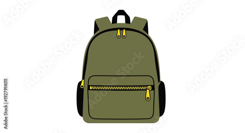 Green Backpack School Bag.