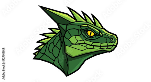 Green Dragon Cartoon Head.