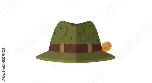 Green Fedora Hat.