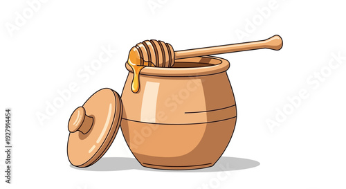 Honey Pot with Dipper.