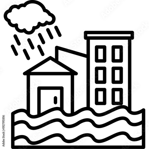 Flooded House Icon