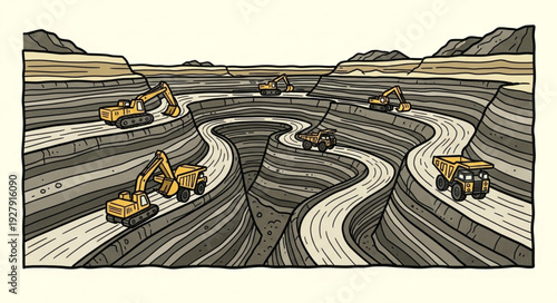 Tractors Working in Agricultural Terraces.