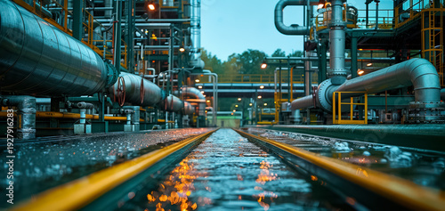 Wallpaper Mural An oil refinery with pipes and tanks Torontodigital.ca