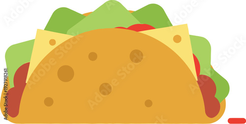 Taco with lettuce cheese and tomato food mexican 1 meal lunch