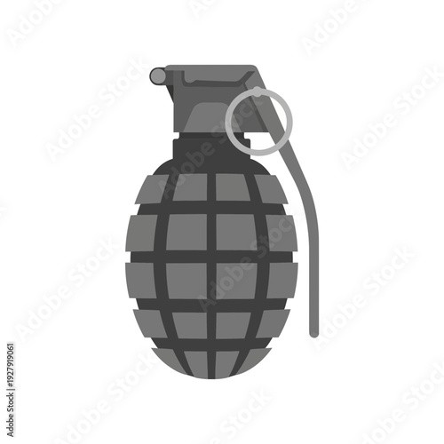 Hand grenade illustration, isolated on white background