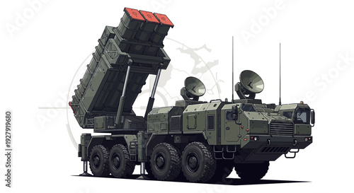 Military Missile Launcher Vehicle.