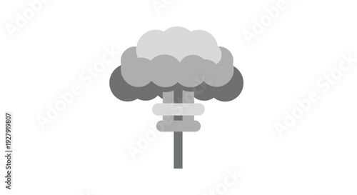 Mushroom Cloud Explosion Illustration.