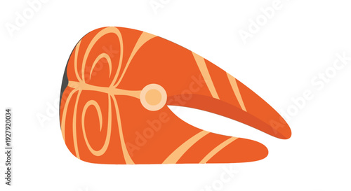 Orange Salmon Fish Illustration.
