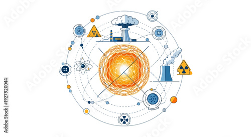 Nuclear Energy Science Symbols.
