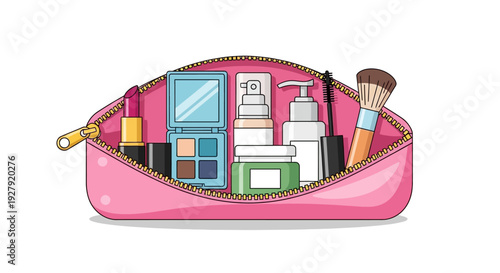 Pink Makeup Cosmetic Pouch.