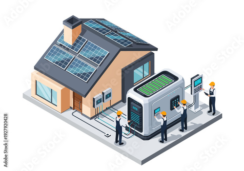 Innovative home energy solution with solar panels and modern technology for sustainable living