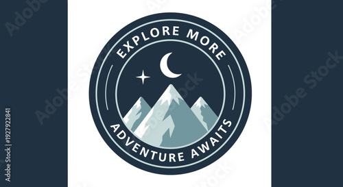 Adventure Awaits Explore More Mountain Logo Design.