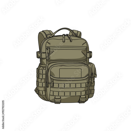 Military Backpack Illustration