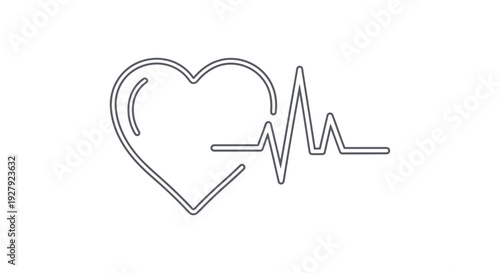 Heart Rate Pulse Line Icon.