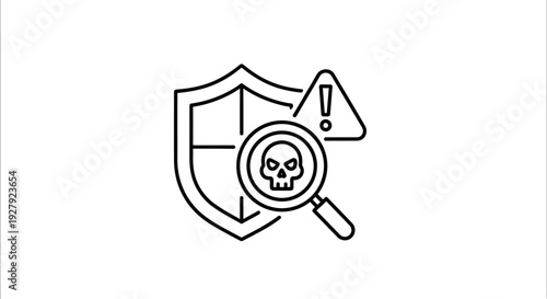 Cybersecurity threat detection concept icon.