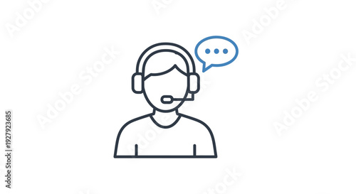 Customer service representative with headset.