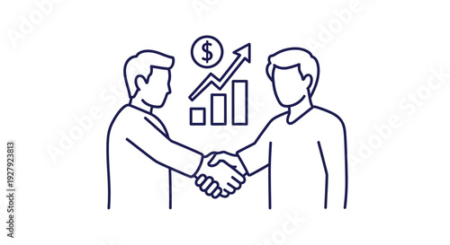 Business partnership handshake and growth.