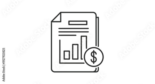 Financial document with dollar sign icon.