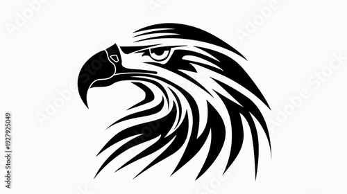 Bold eagle head silhouette graphic for design and decorative purposes