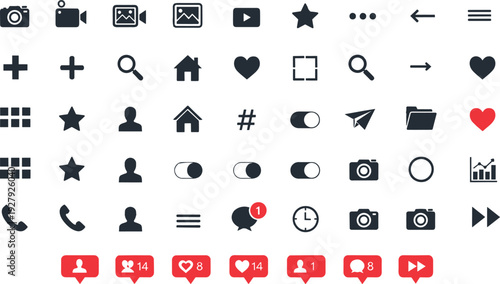 Construction Heavy Equipment Line Icons Set Featuring Excavators Cranes Bulldozers Forklifts Trucks and Industrial Machinery Vector Collection