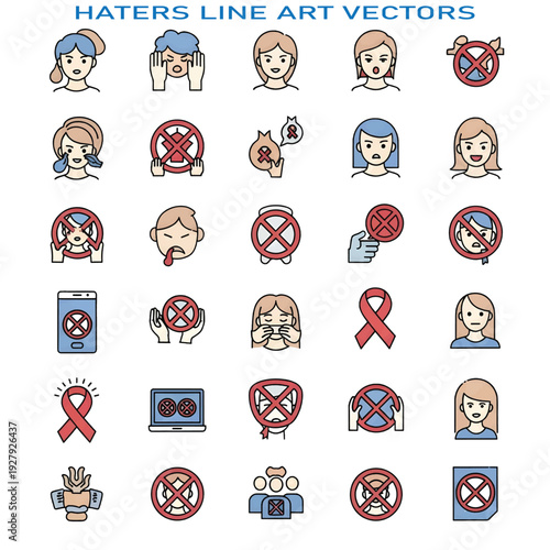 Angry Person Concept – Haters and Negative Emotion Illustration