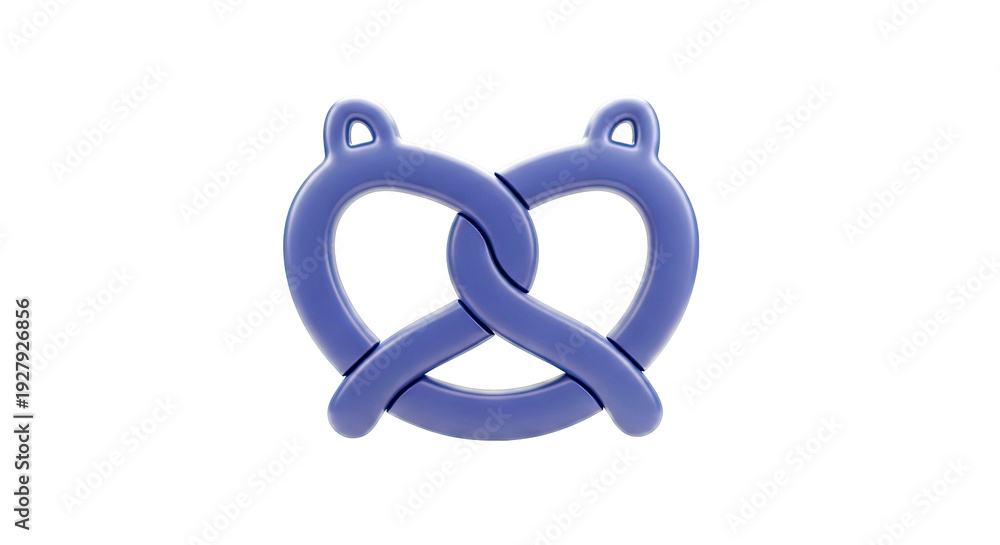 Obraz premium 3D Rendered Blue Pretzel Icon