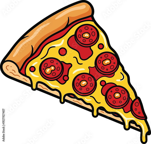 Melted cheese pepperoni pizza slice 1