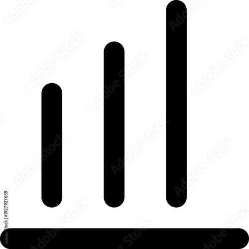 Dashboard, bar chart minimalist icon. Pixel perfect, 12 x 12px