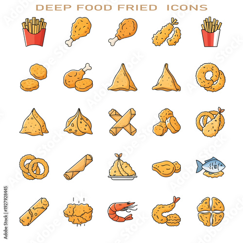 Deep-Fried Food Assortment – Crispy Golden Fried Snacks Close-Up