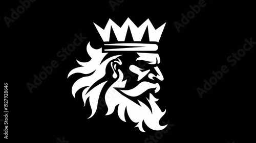 King silhouette illustration on black background perfect for design elements