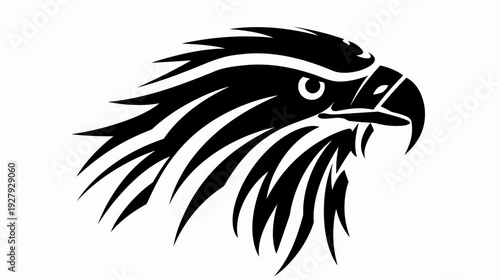 Bold eagle head silhouette graphic for design and conceptual projects